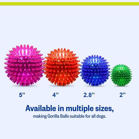 Petsport Gorilla spiky Ball - ألعاب الكرة الشاسعة للكلاب والجرى ، لعبة تفاعلية للملل ، معتمدة من غير سامة ، داخلية وخارجية - 4 "(حزمة 3) in Kuwait