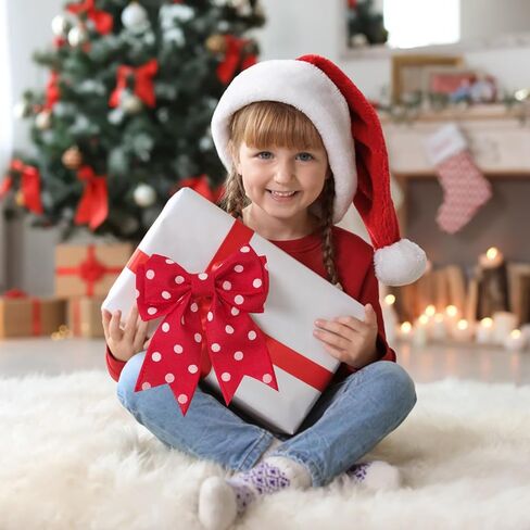 Anwyll Burlap Christmas Ribbon ، 2-1/2 بوصة × 22 ياردة حمراء اللون الأخضر البولكا نقطة سلك in Kuwait