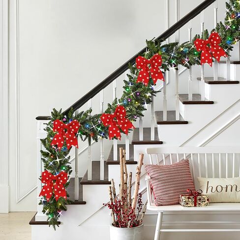 Anwyll Burlap Christmas Ribbon ، 2-1/2 بوصة × 22 ياردة حمراء اللون الأخضر البولكا نقطة سلك in Kuwait