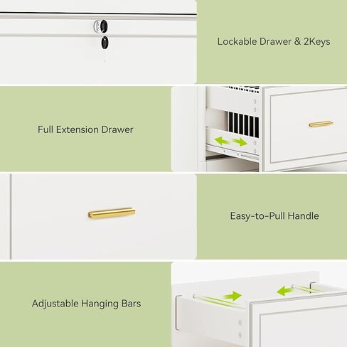 LITTLE TREE 4-Drawer File Cabinet with Lock, Large Vertical Storage Cabinet, Secure Space-Saver for Home Office, Compatible with A4/F4/Letter/Legal Size Files, Filing Cabinets for Home Office, Black in Kuwait