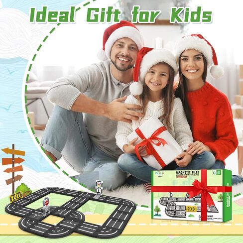 Magnetic Tiles Cars Construction Set, 4 PCS Magnetic Cars Magnetic Building Blocks Cars Toy for Kids Ages 4-8 3-5 Magnet Bricks Truck Kit Educational Sensory Toys Gifts for 3+ Year Old Boys & Girls in Saudi Arabia