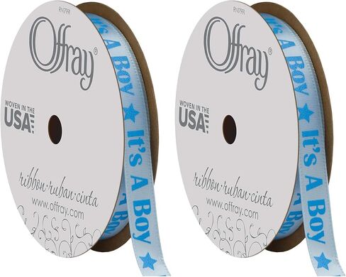 Offray Baby Celebration Craft Ribbon, 3/8-Inch x 12-Feet, Blue in Saudi Arabia