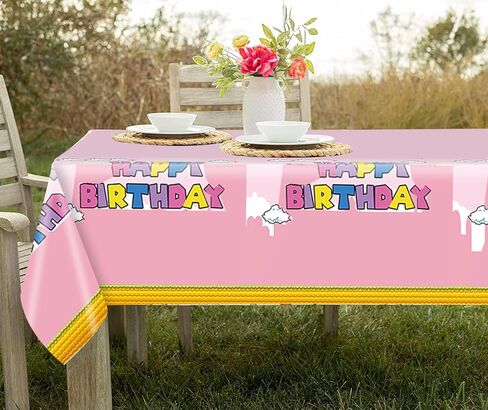 2Pcs Super Brothers Adventure Party Tablecloths 108 x 54 inches Video Game Plastic Table Cloth Fits for Mario Theme Boy Birthday Party Decoration Disposable Tablecovers Decor Supplies in Kuwait