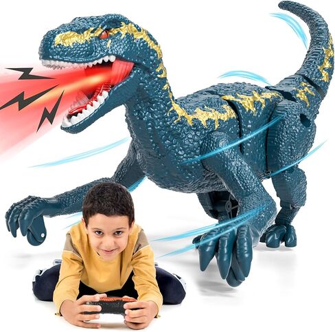 ألعاب الديناصورات عن بُعد للأطفال الأولاد 3-5 5-7 ، ألعاب Demoator Demoulated Demoulator Velociraptor للأطفال مع الأولاد مع الضوء والأصوات ، هدايا ألعاب الديناصورات لمدة 3 4 5 6 7 7 8 سنوات أولاد in Kuwait