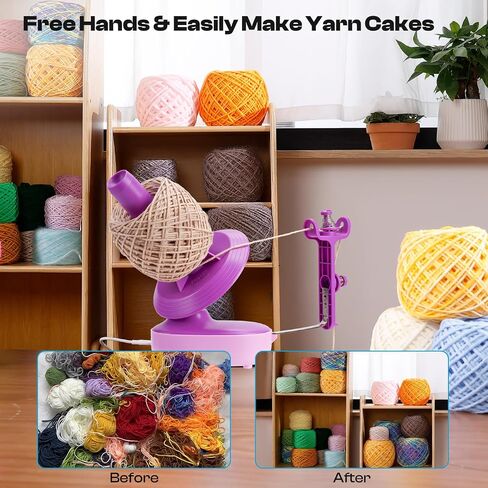 Caydo Yarn Winder Crochet Kit, Electric Yarn Ball Winder for Crocheting & Pom Pom Maker & Crochet Tool Set, Automactic Yarn Cake Winder Crochet Supplies, Perfect Present for Knitting Enthusiast in Saudi Arabia