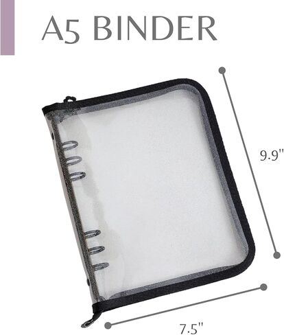 2 PCS A5 6 RING BINDER BONDER مع 60 Pack 4-POCKED PAGES ، PVC KPOP PHOTOCARD BOOK مع ZIPPER ، 10 '× 7' in Kuwait