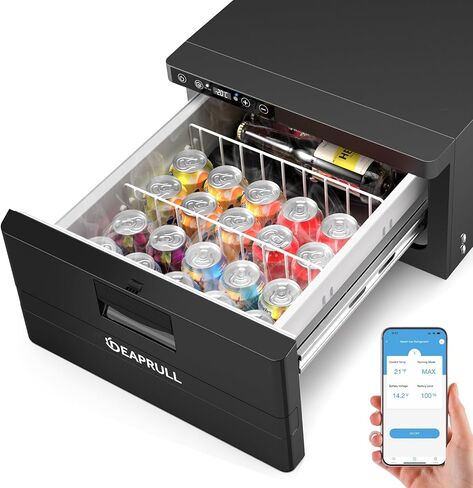 12v Drawer Fridge, 33QT Electric Cooler RV Refrigerator APP Control (-4℉-68℉), Car Fridge Freezer for Outdoor Travel Camping Road Trips Tailgating, Truck Van SUV in Saudi Arabia