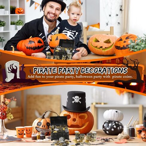 Hanaive 100 Pcs Pirate Coins Plastic Kids Fake Play Replica Spanish Doubloons St. Patrick's Coin for Pirate Party Treasure Chest Board Games Tokens Toys Cosplay (Gold, Silver, Bronze,Round) in Saudi Arabia