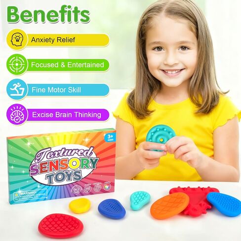 Fidget Sensory Stone Toys for Kids: 12 Pack Textured Soft Worry Stone Sensory Rings for Autism Kid Classroom Calming Down Tools Quiet Stress Anxiety Finger Toy Easter Basket Stocking Stuffer in Saudi Arabia