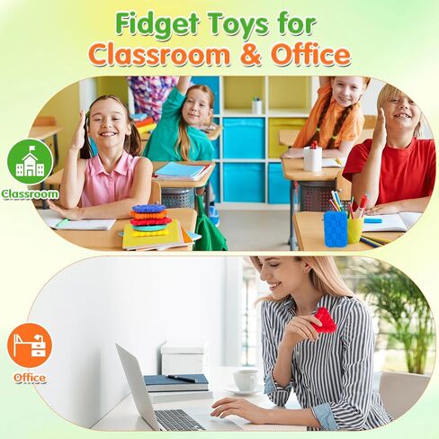 Fidget Sensory Stone Toys for Kids: 12 Pack Textured Soft Worry Stone Sensory Rings for Autism Kid Classroom Calming Down Tools Quiet Stress Anxiety Finger Toy Easter Basket Stocking Stuffer in Saudi Arabia