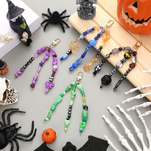 630 Pcs DIY Bead Keychain Making Kit Crafts Adjustable Letter Beads Strings Keychain Gift Alphabet Jewelry Key Ring Bag Charms Backpack Accessories for Women Mother's Day Teacher Party Favor in Saudi Arabia