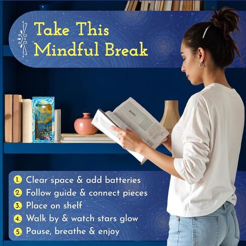 DIY Book Nook Kit - Vangogh Mini House Building Book Kits للبالغين - ملحقات Wooden 3D Puzzle Reshelf for Artisans - Miniature House Kit & Creative Bookends Gift لمحبي الكتب in Saudi Arabia