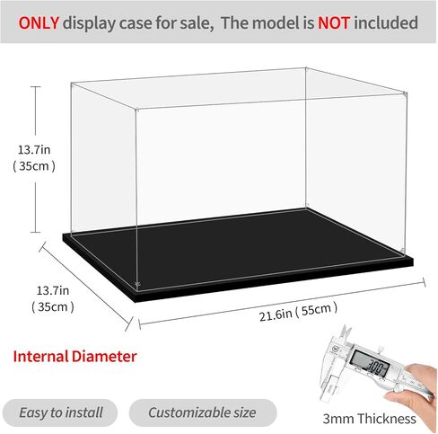 Display Case for Lego 21062 Trevi Fountain or 80112 Auspicious Dragon, 16.14x8.26x11.81inches (41x21x30cm), Protect Your Collectibles from Dust with a Clear Showcase in Saudi Arabia
