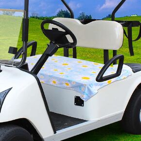 QIULIBMH Golf Cart Seat Covers 100% Microfiber Stripe Golf Cart Seat Towel Blanket Fits Most Golf Cart Seat Golf Cart Accessories 51''x 31''