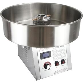 ANFIRE Commercial Professional Cotton Candy Machine 5" Spinner Head with 24" Metal Bowl and Floss Stabilizer Net