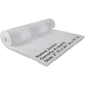 Ceramic Fiber Blanket Insulation - 8# 2400F - 2" x 24" x 75" - High Temperature Fireproof Insulation Blanket for Stove Forge Furnace Kiln Fireplace Pizza Oven Chimney Boiler Dishwasher, and More