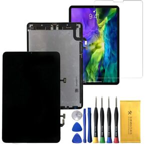 مجموعة شاشة LCD من AOHCKAY، استبدال محول رقمي باللمس متوافق مع iPad Air 4 A2072 A2324 A2316 A2325 مع زجاج مقسى وأداة مع لاصق in Kuwait