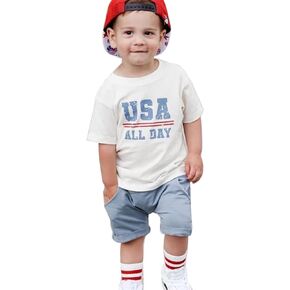 4th of July Baby Boys Outfit Toddler Summer Clothes Tee Shirt Top Casual Short Fourth of July Clothes