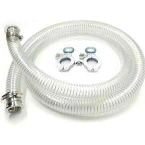 KF25 PVC bellow PVC Reinforced Hose with KF25 Flange Fittings for foreline Vacuum Application (6ft / 1828 mm KF25 flange)