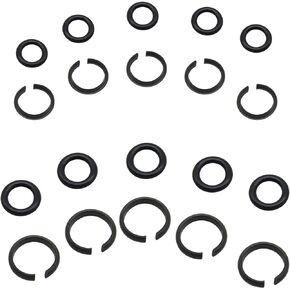 Koatukys 5 Sets 3/8" and 5 Sets 1/2" Impact Retaining Ring Wrench Socket Clip with O-Ring Fits Replacement Impact Wrench Square Drive Socket Retainer Ring