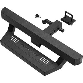 LONGSUN Hitch Step Fits for 2" Hitch Receiver Textured Black Tow Hitch Step Strong Steel Construction Bumper Protector with Pin Lock 350lbs Maximum Load