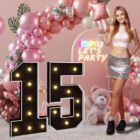 imprsv 3FT 30th Birthday Decorations Numbers: 30th Birthday Party Anniversary Decorations Large Light Up Numbers 30 for Him Her