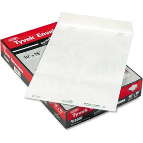 Quality Park QUAR1660 Survivor 10 x 15 Tyvek Catalog Mailer with Self Sealing Closure, 14 lb Puncture, Tear and Moisture Resistant DuPont Tyvek Envelopes, 100 per Box (R1660),White