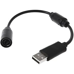 1 Pcs USB Breakaway PC Extension Cable Cord Converter Adapter for Xbox 360 Wired Controller Gamepad Black