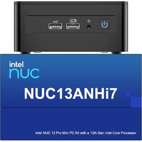 Intel NUC 13 Pro NUC13ANHi7 Arena Canyon Mini PC, Core i7-1360P, Barebones, NO RAM, NO SSD, NO OS, Mini Computers for Business Home Office, Support 8K/4K Quad Display/WiFi 6E/BT 5.3/Thunderbolt 4