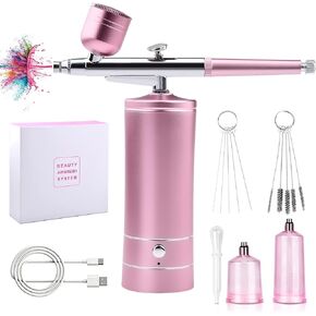 Cordless Airbrush Set - Portable Rechargeable Airbrush Kit with Compressor, Auto Handheld Air Brush Gun Sets for Makeup, Nail Art, Cake Decor, Model Painting, Barber, Tattoo