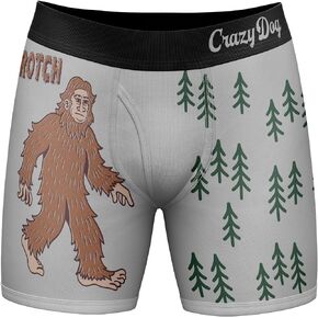 Crazy Dog T-Shirts Mens Sascrotch Boxer Briefs Funny Saying Big Foot Joke Graphic Novelty Underwear For Guys