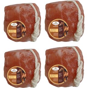 Himalayan Salt Lick Stones with Rope for Horses Set of 4 Lick Approx 1-1.5 Kg or 2.5 lbs Approx. (Pack of 4 Pcs)