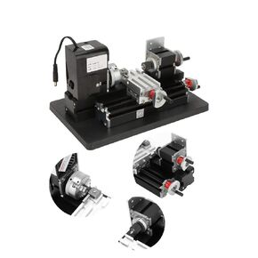 Mini Metal Lathe, 24W 20000RPM Mini Wood Lathe 100-240V Soft Metal Plastic Acrylic Milling Machine (US Plug)