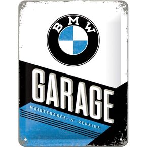 Nostalgic-Art Retro Tin Sign, 5.9" x 7.9", official license product (OLP), BMW – Garage – Gift idea for car accessoires fans, Metal Plaque, Vintage design for wall decoration