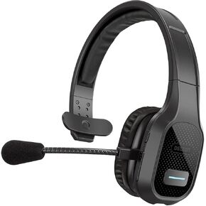 Delton Professional Wireless Computer Headset with Mic | On Ear Bluetooth 5.0 Wireless Headset, 30 Hour All Day Talk Time for Truck Drivers, Home Office (Black, with Bluetooth Dongle)