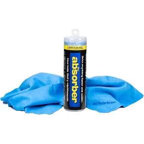 The Absorber Synthetic Premium Drying Chamois Cloth for Car: Super Absorbent, Scratch-Free and Washable | 27-Inch x 17-Inch, Blue, Large (PN: 14942-42149)