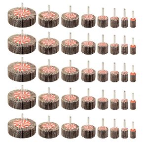 40 Pack 1/4" Abrasive Flap Wheel Sander Set 40 Pack,80 Grit,1/4 inch Shank Aluminum Oxide Flap Wheel Sander Polishing Sanding Wheel,8 Sizes for Deburring and Removing Rust