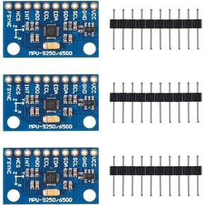 ACEIRMC 3pcs MPU9250 299DOF 9-Axis 9 DOF 16 Bit Gyroscope Acceleration Magnetic Sensor 9-Axis Attitude +Gyro+Accelerator+Compass Magnetic Field Sensor Module IIC/SPI for Arduino GY-9250