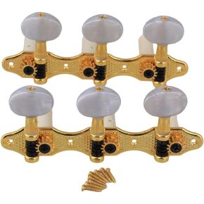 Yibuy Golden Classical Guitar Tuning Pegs Machine Heads Guitar Tuners w/ 8pcs Screws