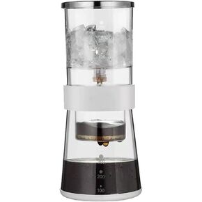 Ice Drip Coffee Maker 14oz Cold Brew Coffee Smooth Dripper Slow Cold Drip Iced Coffee Concentrate Brewer with Adjustable Water Flow, Stainless Steel Filter