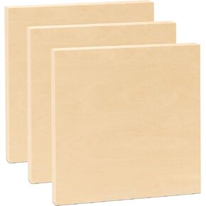 لوحات قماشية خشبية غير مكتملة من Dragon Drew مع حامل مقاس 1.25 بوصة، وألواح خشبية للصياغة والرسم | 12 بوصة × 12 بوصة | 3 عبوات in Kuwait