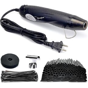 مجموعة أنابيب الانكماش الحراري - مسدس حراري صغير بقدرة 350 وات + بطانة لاصقة بنسبة 4: 1، أنابيب انكماش من الدرجة البحرية 195 قطعة + فوهة عاكسة + ذاتية اللصق وربطات كابل - تغليف أنبوب الانكماش والأسلاك والكابلات in Kuwait