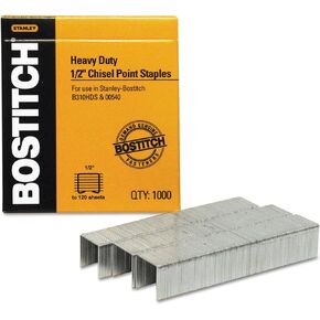 Bostitch SB35121M Heavy-Duty Premium Staples, 1/2-Inch Leg Length, 1000/Box