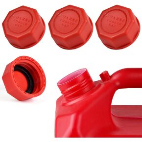 Gas Can Cap, Gas Can Cap Replacement (4 Kit-Red), High Compatibility, Fits most 1/2/3/5/10 gallon gas can, thickened lid and seal design,More durable and better sealing.
