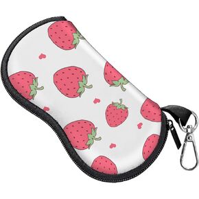 BHAHB Glasses Sunglasses Eyeglass Case Zipper Soft Neoprene Light Pouch with Metal Belt Clip Cute Aesthetic Women Men Girls