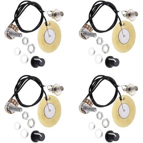 50mm Guitar Pickup Wiring Kit Guitar Pickup Piezo Sensitive Transducer Prewired Amplifier With 6.35MM Output (4)