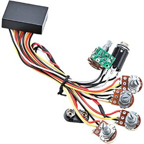 Bass Guitar Bass Harness Pre- Preamp Modification Black Wired for Wiring Guitar Band Active Eq Passive Accessories Pickups Circuit Line Replacement Pickup Supply Accessory Bass