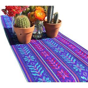 Del Mex Woven Rebozo Style Mexican Table Runner Scarf (Green)