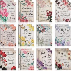 Tatuo 24 Pcs Bible Verse Notebook Religious Motivational Notepads Small Pocket Journal Inspirational Notepads Christian Scripture Notebooks for Office School Supplies, 3.3 x 4.7 Inch (Rainbow)