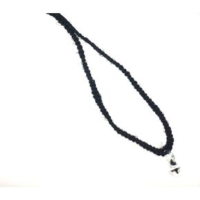 BEACH HEMP JEWELRY Black Mushroom Necklace Hemp Choker for Women Men Teen Girls Glass Pendant Handmade